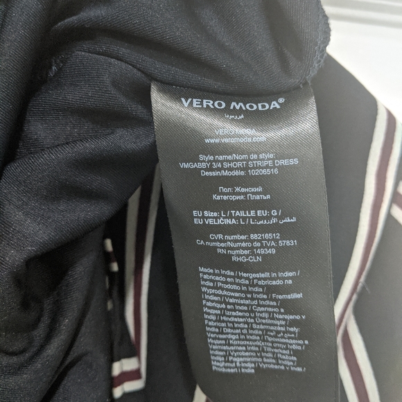 Vero Moda 3/4 sleeve dress black with stripes - Picture 7 of 7